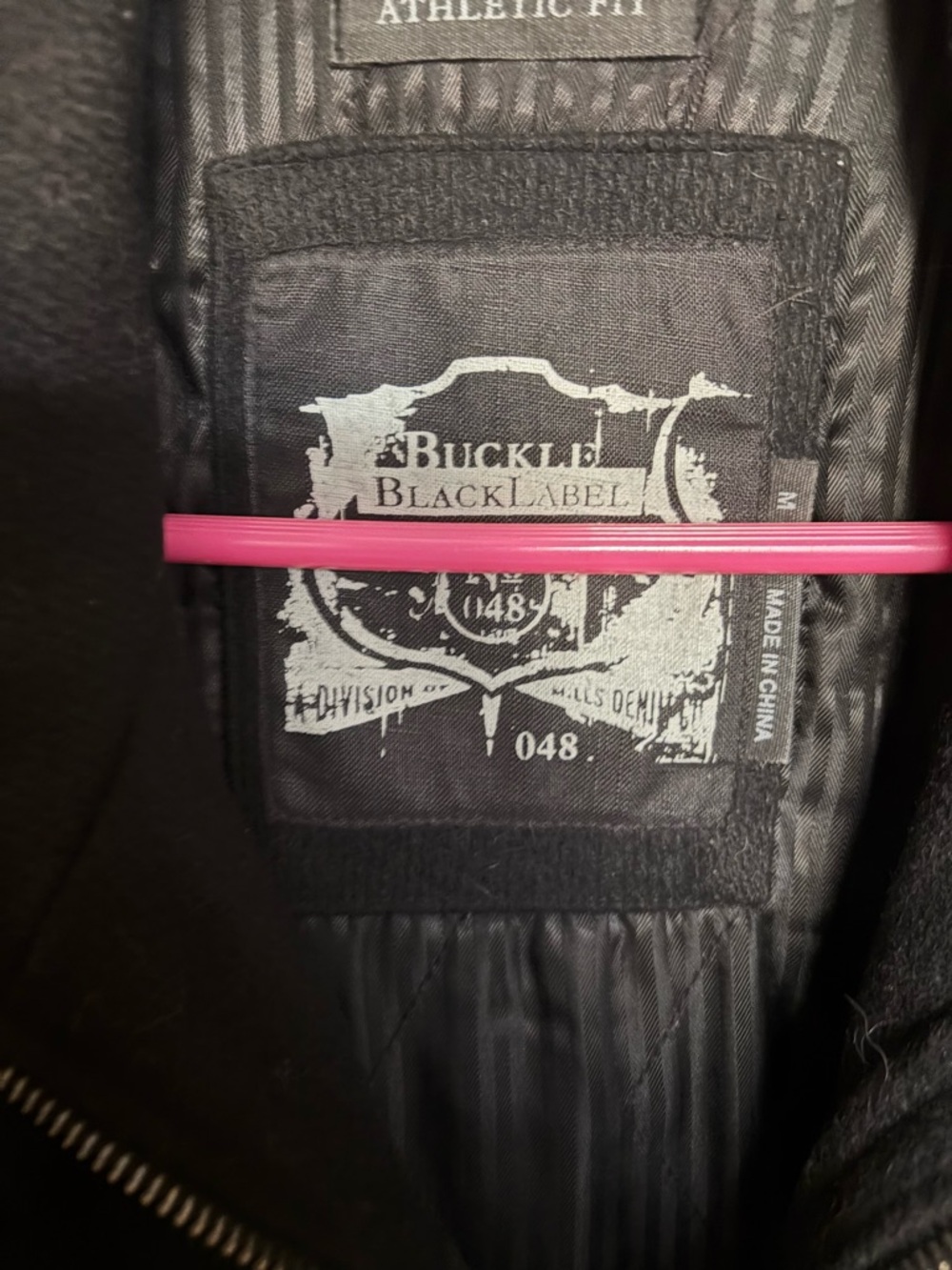 Buckle Black Label Black Jacket with Pink Accent